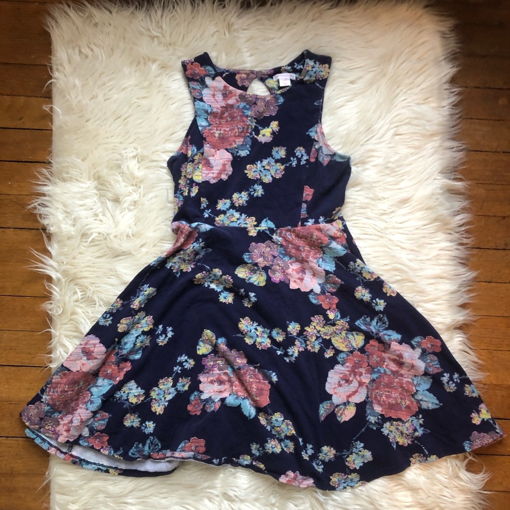 Xhilaration Blue Pattern Dress Sz M